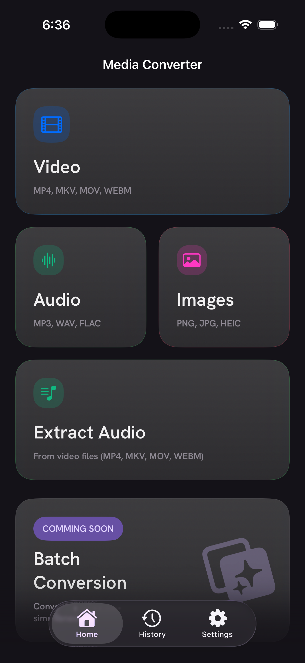 Home screen