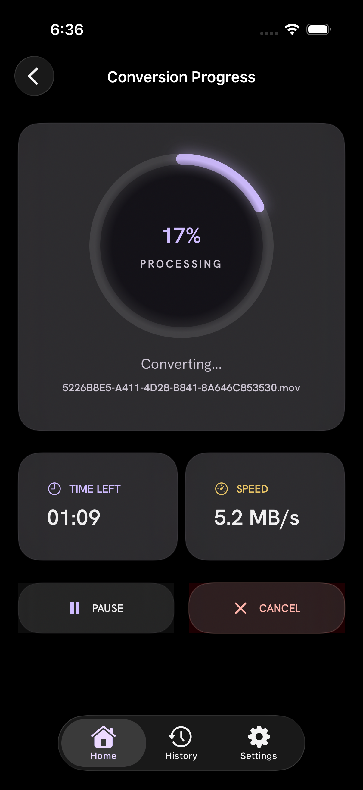Converting in progress