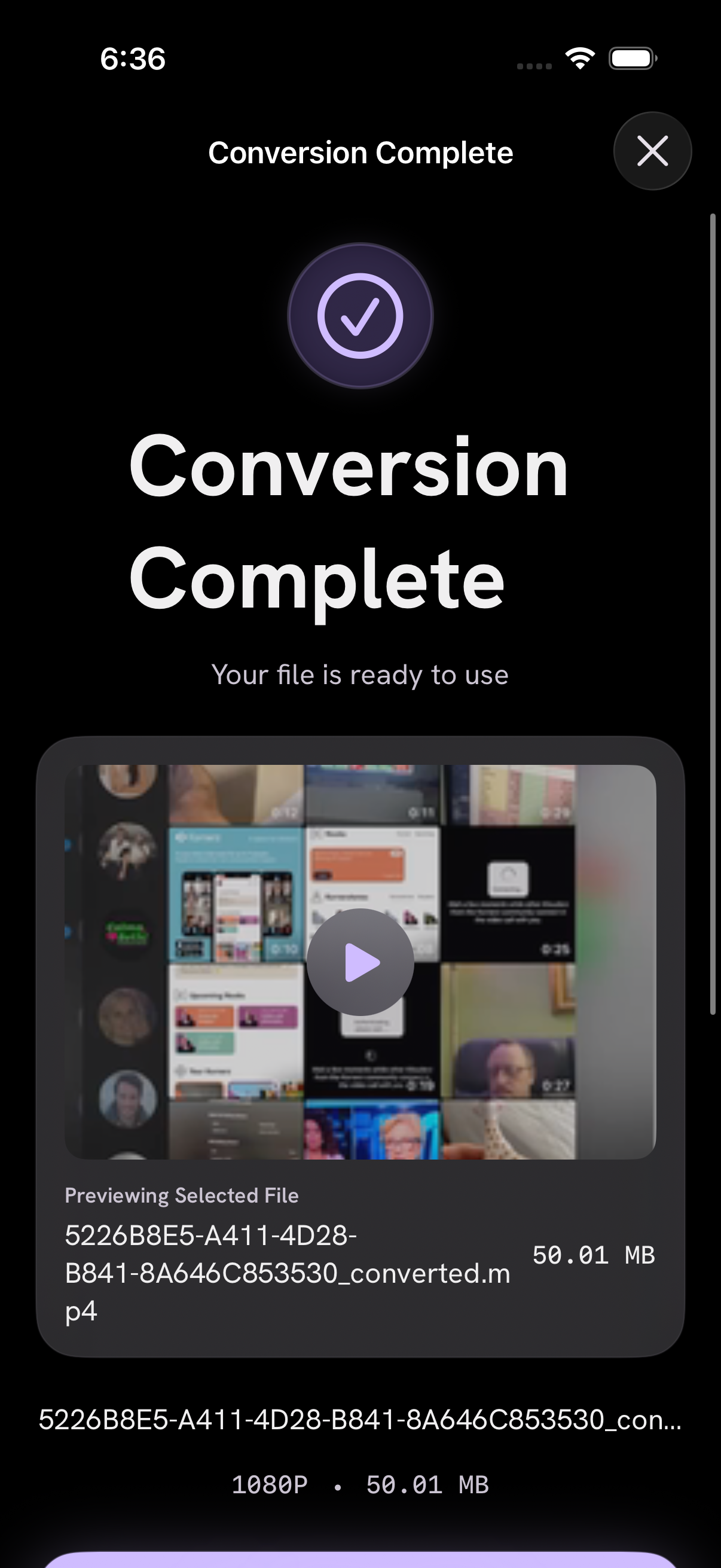 Conversion completed