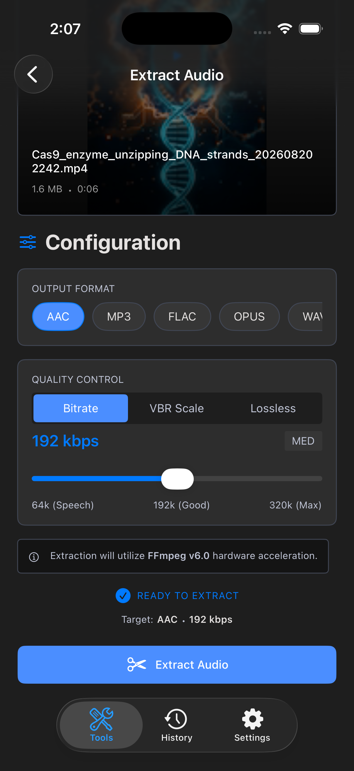 Configuring tool options in MediaLab